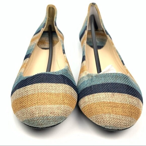 Bamboo womens flats size 8 multicolored striped ballet flats balletcore - Picture 2 of 12